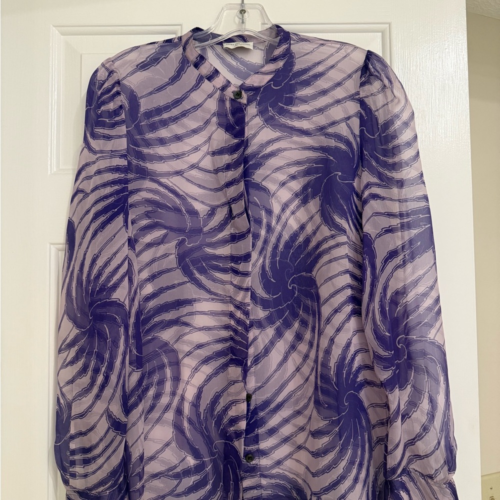 Dries van noten 40Purple Sheer Women's Top fits sz 4-6